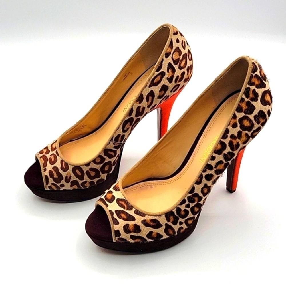 ENZO ANGIOLINI NWT Animal Print Heels Orange 5" heel sz 6